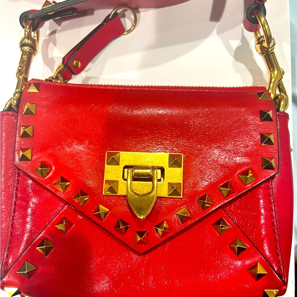 Valentino red purse/messenger